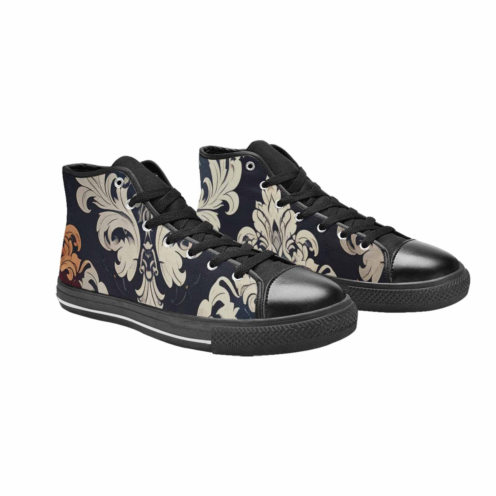 WOMEN'S Damask Ornamental Wallpaper High Top Canvas Dark Academia Sneakers