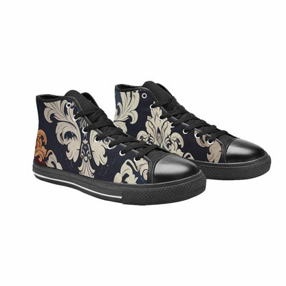WOMEN'S Damask Ornamental Wallpaper High Top Canvas Dark Academia Sneakers