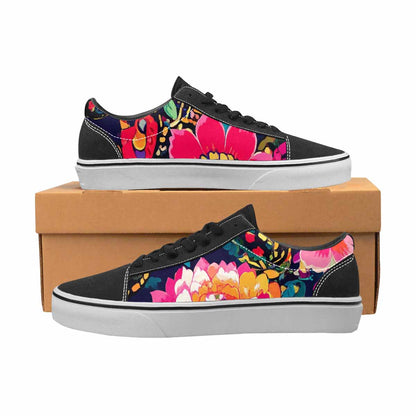 WOMEN'S Floral Snake Print Canvas Lace-Up Cottagecore Custom Sneakers