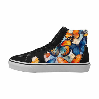 WOMEN'S Butterfly Wing High Top Canvas Neon Fantasy Custom Sneakers