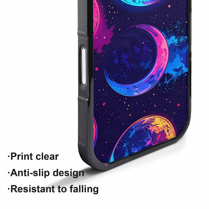 iPhone 17 Air Case — Neon Winter Moon Seamless Cartoon Cute, Custom Art Phone Cover