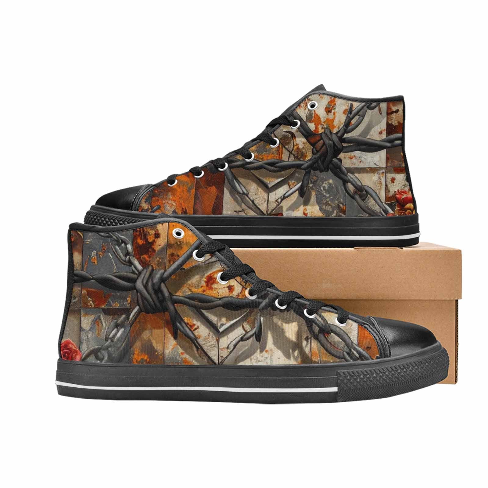 MEN'S Barbed Wire Chain High Top Canvas Dreamcore Sneakers