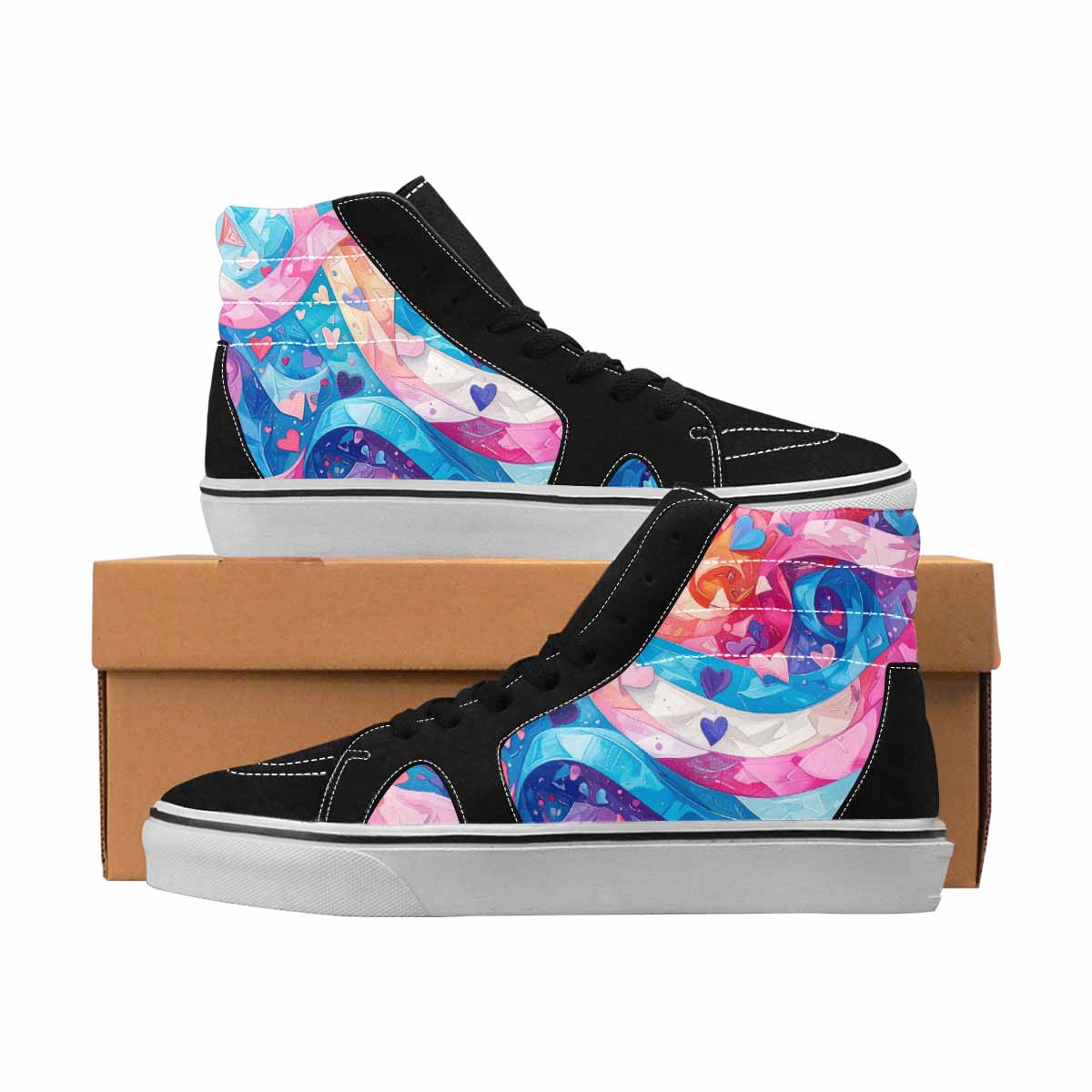 MEN'S Pride High Top Canvas Original Design Grunge Custom Sneakers