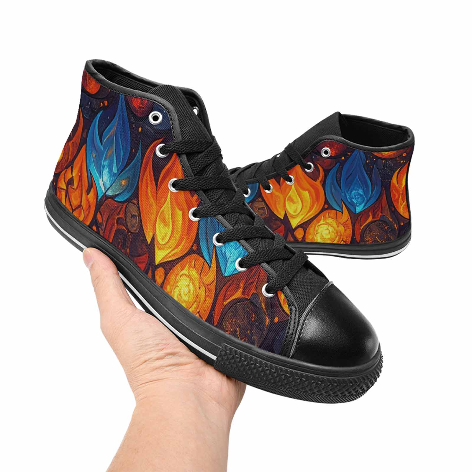 MEN'S Fire Flame High Top Canvas Aesthetic Sneakers
