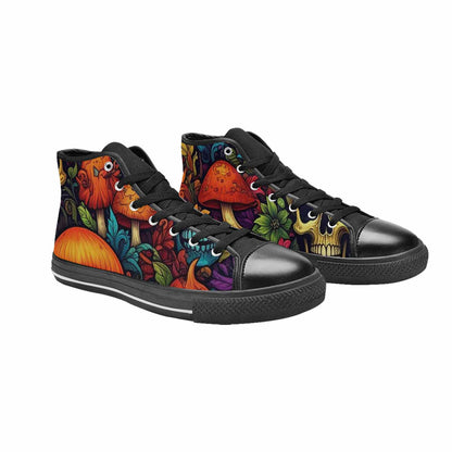 WOMEN'S Mushrooms And Skulls High Top Canvas Aesthetic Shoes