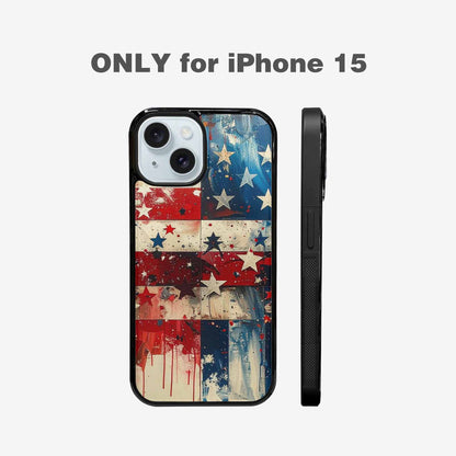 iPhone 15 Case — Patriotic Stars And Stripes American Stars, Custom Made Phone Cover