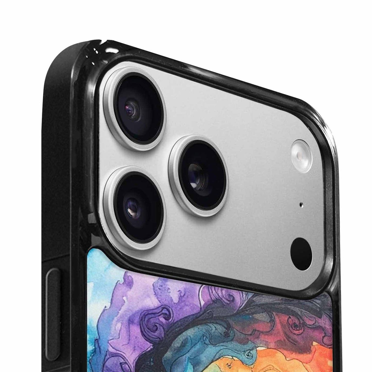 iPhone 17 Pro Max Case — Black &amp; Blue Ink Tie Dye, Custom Phone Case