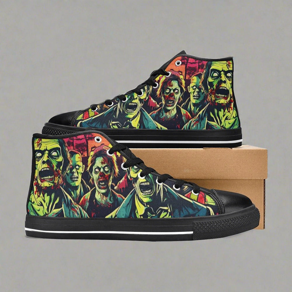 Dragon Teal Gold Vivid WOMEN Bold Art - Freaky Shoes | Custom Art Sneakers