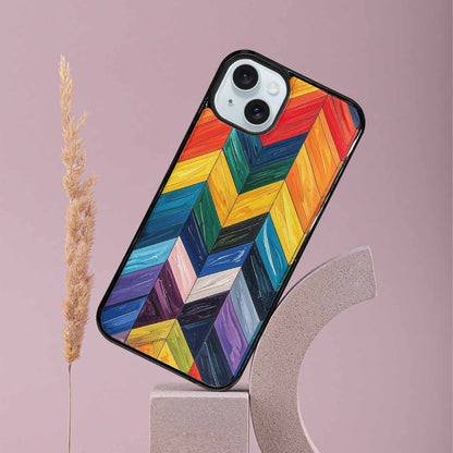 iPhone 15 Plus Case — Progress Pride Flag Color Theme Small, Custom Printed Phone Case