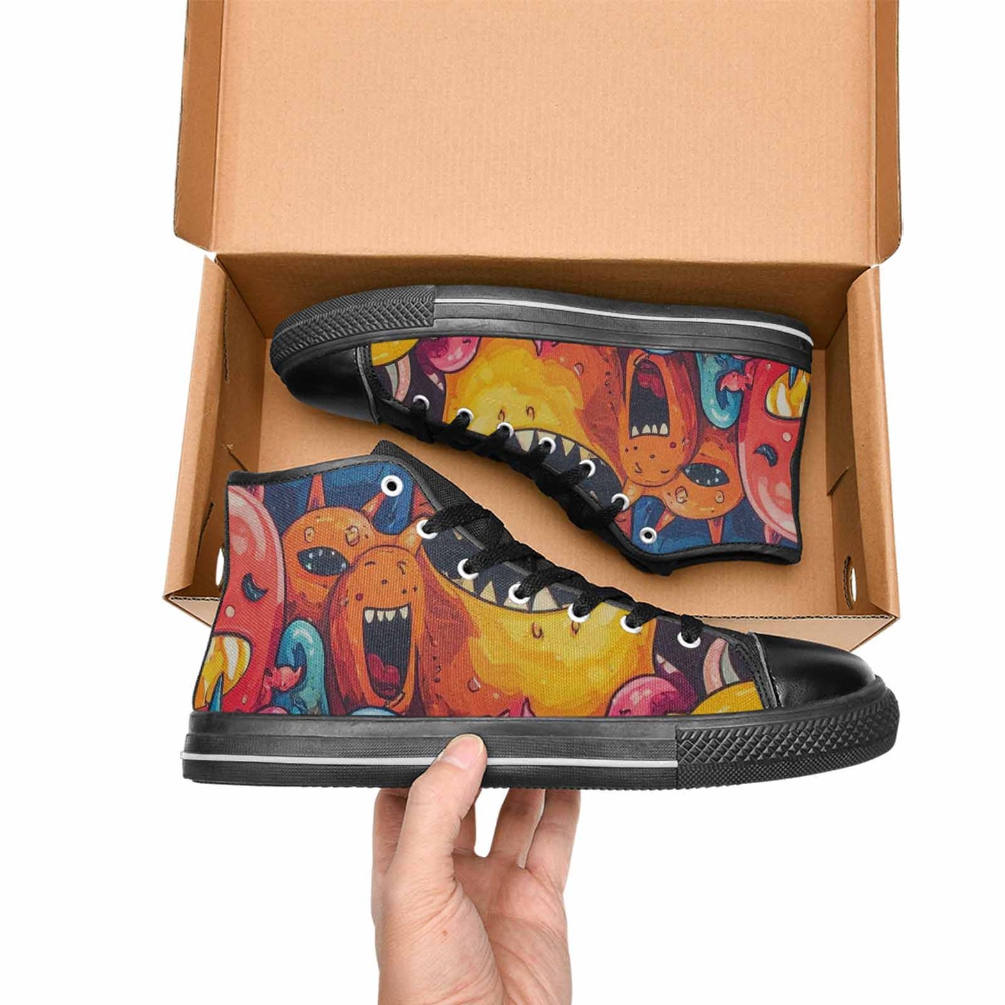 MEN'S Cartoon Monster Character High Top Canvas Cottagecore Shoes