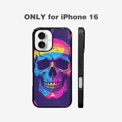 iPhone 16 Case — Pride Flag Skulls Seamless Pattern Vibrant, Custom Phone Case