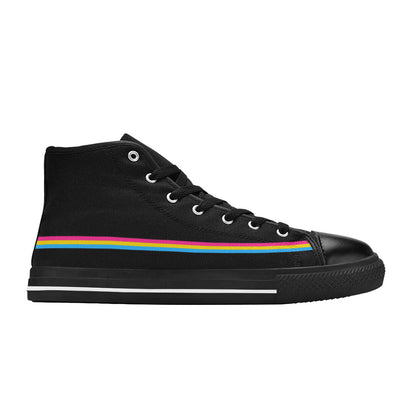 WOMEN'S Pansexual Flag 3 Pride LGBT High Top Canvas Custom Shoes
