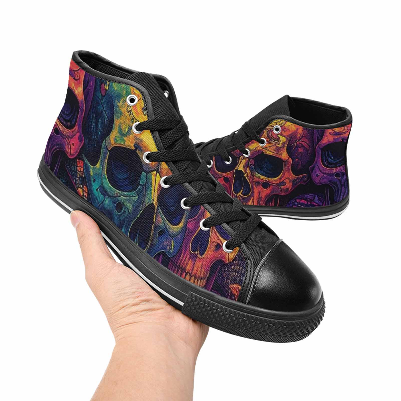 MEN'S Snakes And Skulls Collage High Top Canvas Y2K Custom Sneakers