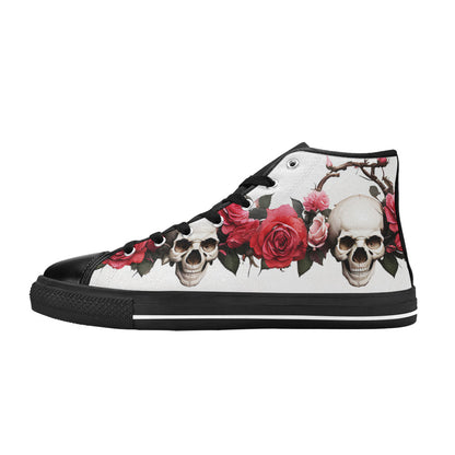 MEN'S Skulls Roses Deluxe 13 High Top Canvas Surreal Sneakers