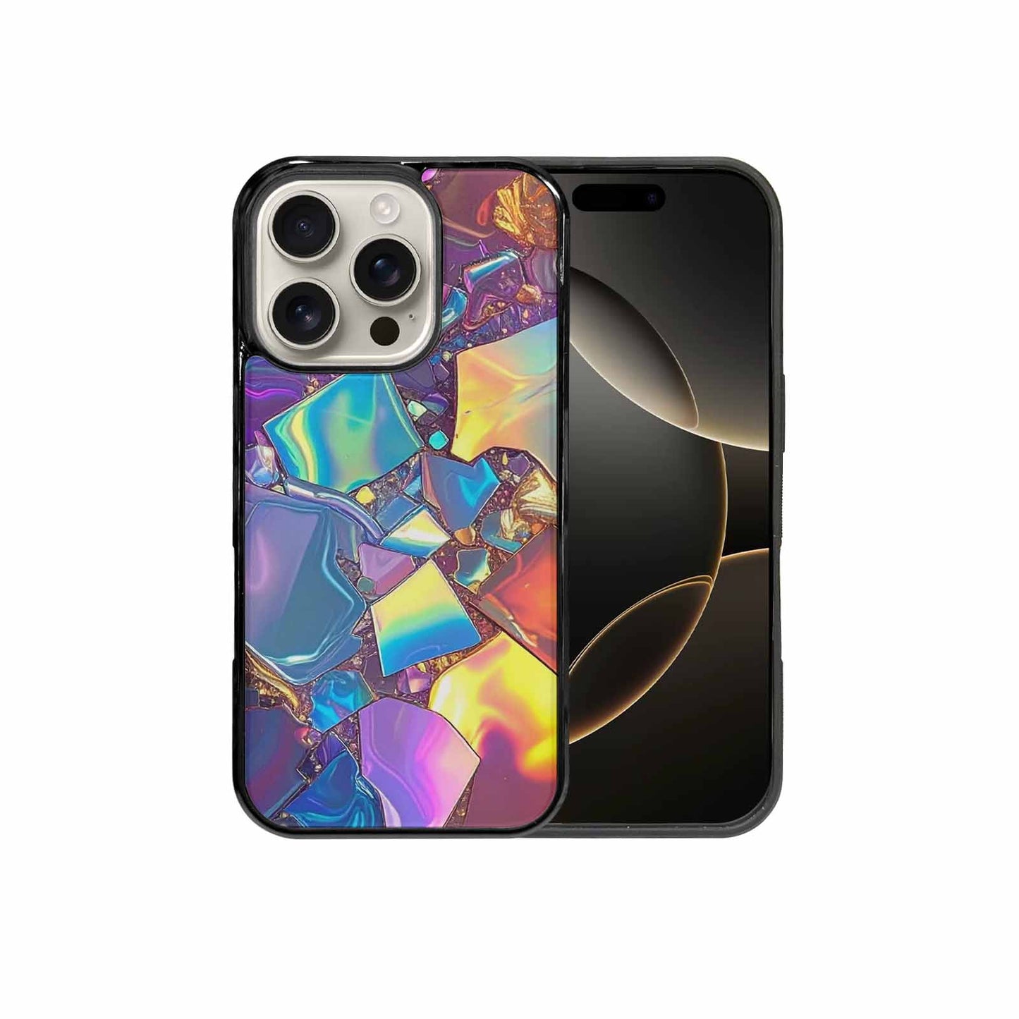 iPhone 16 Pro Case — Holographic Iridescent Shimmer Pattern Hundreds Of, Custom Print Case Cover