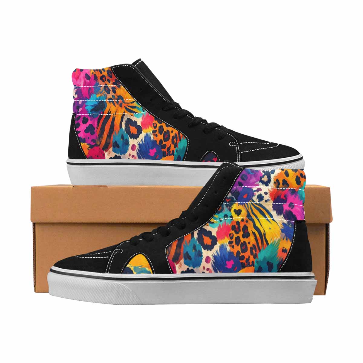 MEN'S Leopard Full Color High Top Canvas Bold Print Aesthetic Shoes