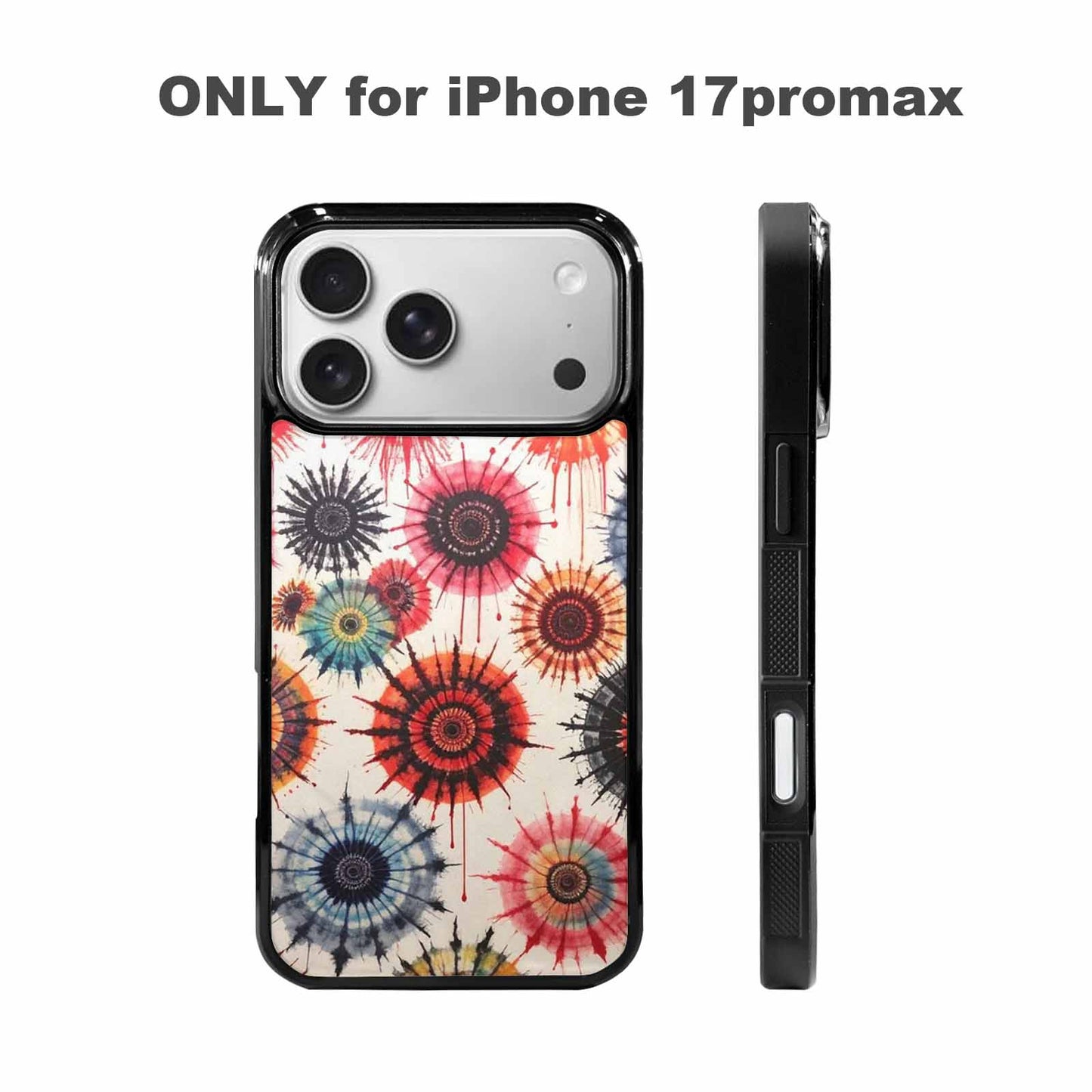 iPhone 17 Pro Max Case — Tie Dye Swirls Black Tie Dye, Custom Made Phone Cover