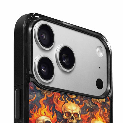 iPhone 17 Pro Case — Skulls Flaming Skulls Small Skull Gothic, Custom Designed Case Cover