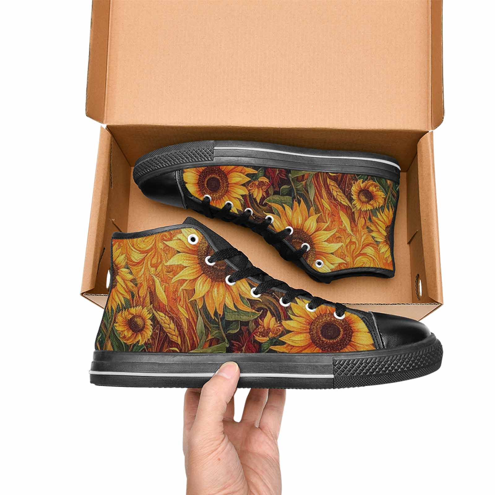 MEN'S Van Gogh-Style Swirl High Top Canvas Vivid Shoes