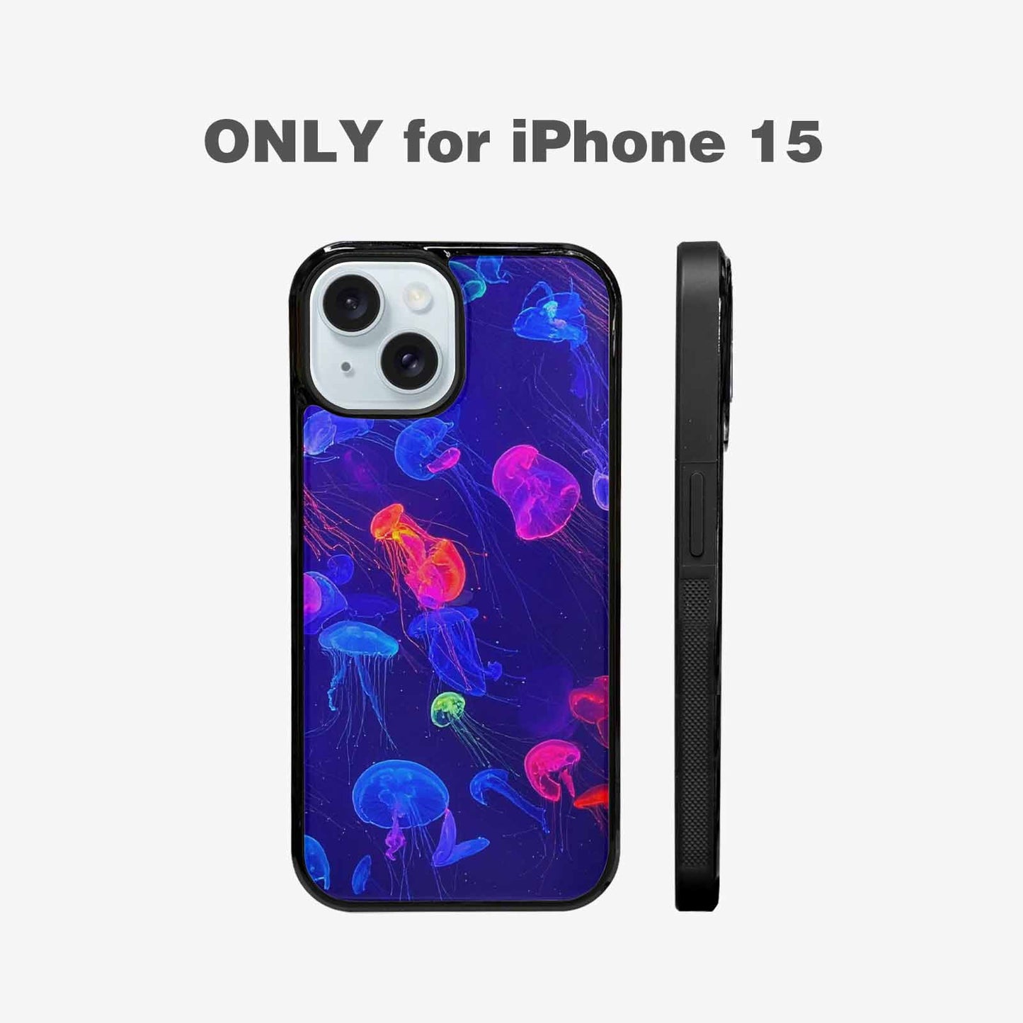 iPhone 15 Case — Jellyfish Glow Jellyfish Glow Pattern Hundreds, Custom Designed Case Cover
