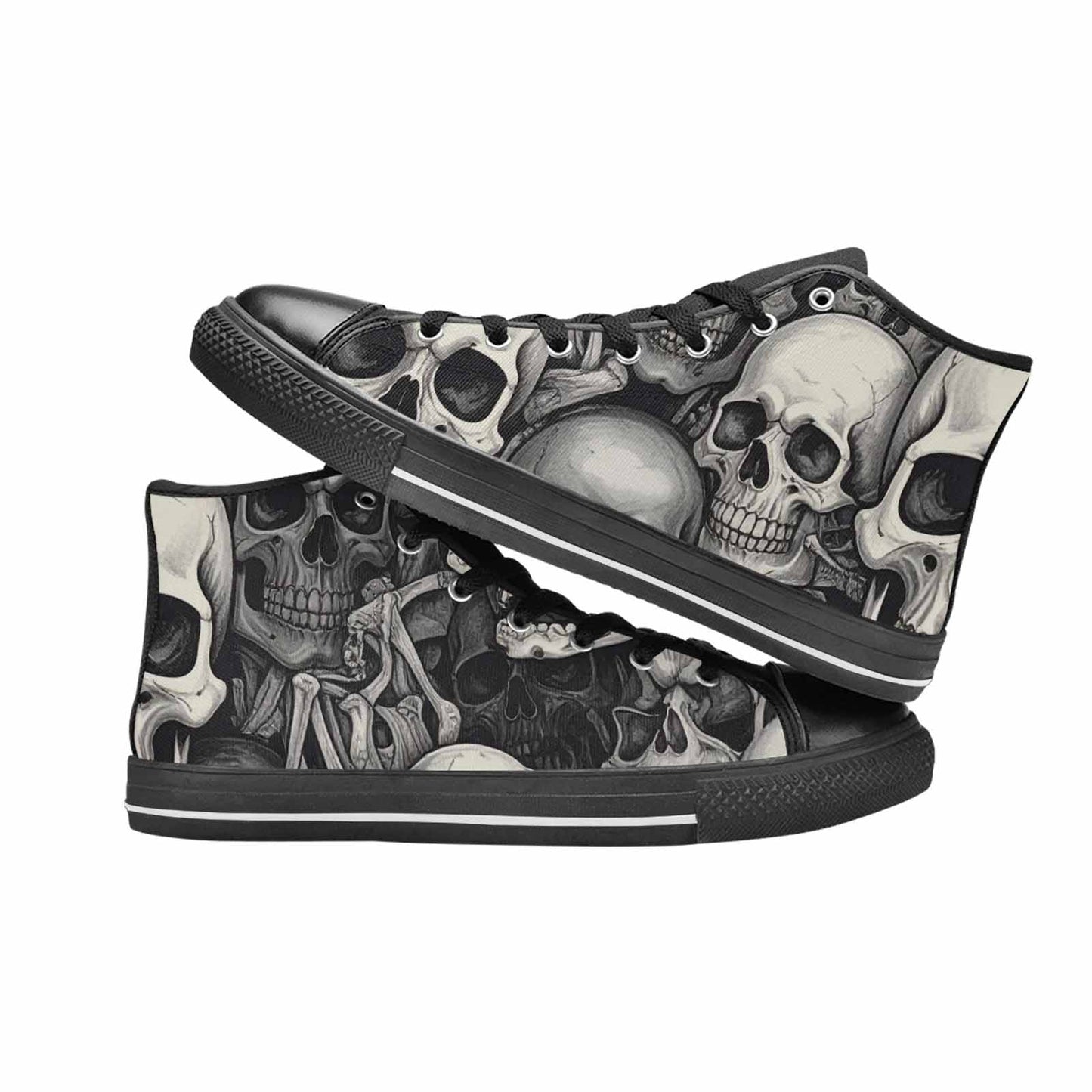 MEN'S Skulls - Classic High Top Canvas Dark Academia Custom Shoes