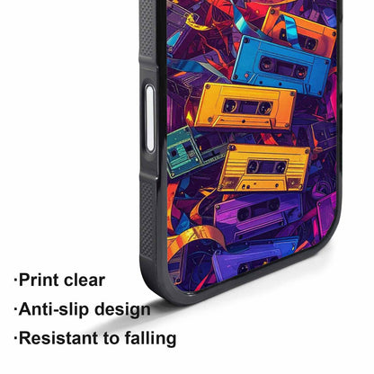 iPhone 17 Pro Case — Retro Cassette Tape Pattern Hundreds Retro, Personalized Phone Case