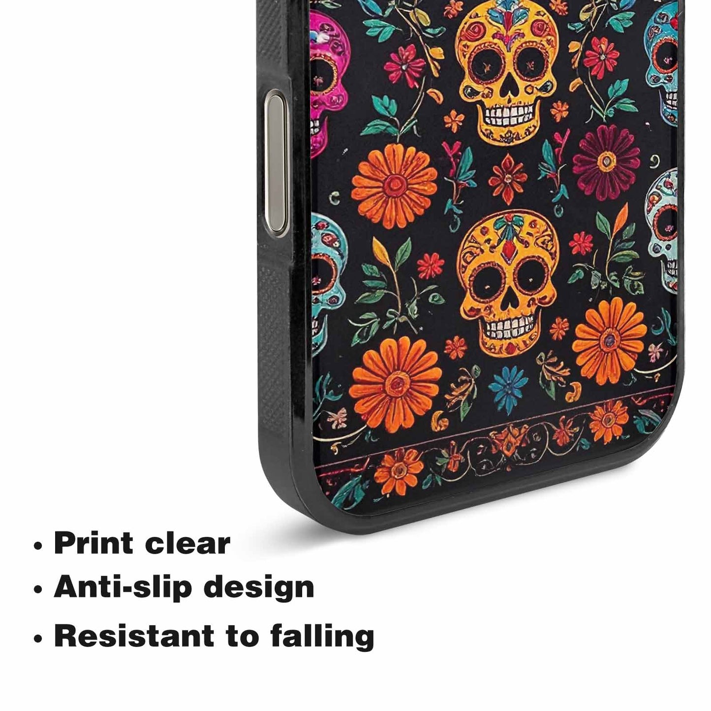 iPhone 16 Pro Case — Colorful Dia De Los Muertos Sugar, Original Design Phone Case