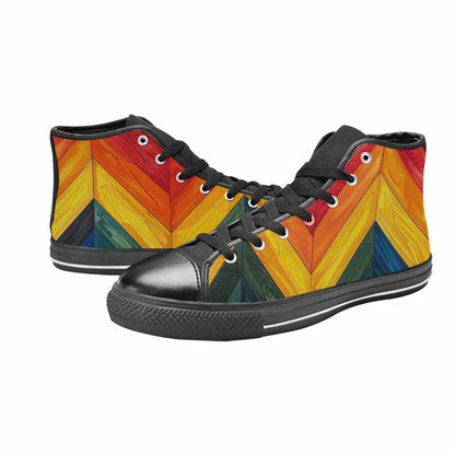 MEN'S Progress Pride Flag High Top Canvas Vivid Custom Shoes