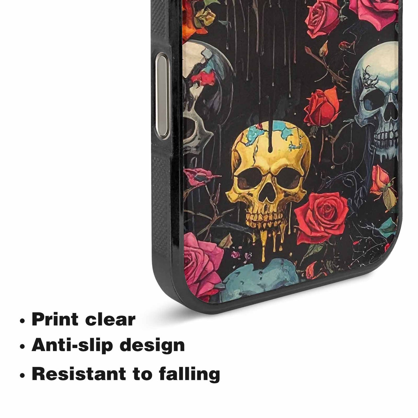 iPhone 16 Pro Case — Skulls And Rosesmelting Skulls A Dsq, Unique Phone Case Design