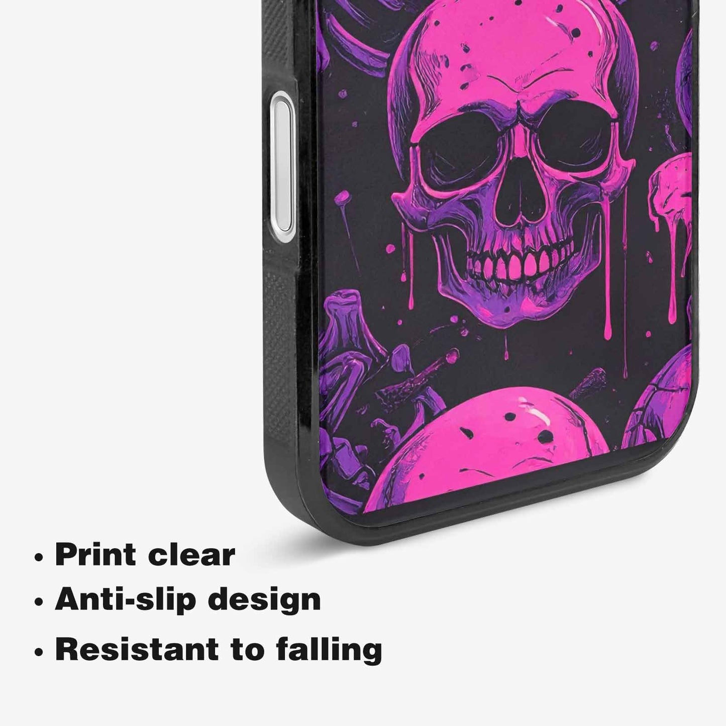 iPhone 16 Case — Pink Purple Skeletons Neon Drip Melting, Unique Phone Case Design