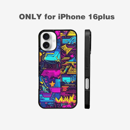 iPhone 16 Plus Case — 80s Retro Motif 80s Retro Motifs, Original Design Phone Case