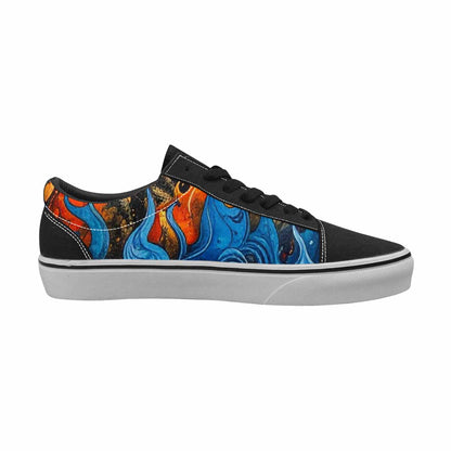 WOMEN'S Flame Burst Lace-Up Canvas Wallpaper Art Custom Sneakers