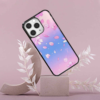 iPhone 15 Pro Max Case — Stylized Anime Style Cherry Blossom Petals, Unique Phone Case Design