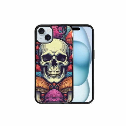 iPhone 15 Plus Case — Mushroom Skull, Custom Printed Phone Case