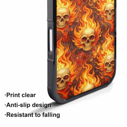 iPhone 17 Air Case — Skulls Flaming Skulls Small Skull Gothic, Unique Phone Case Design