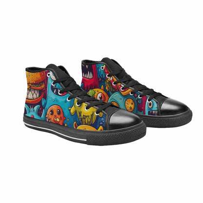 MEN'S Cartoon Monster Character High Top Canvas Vivid Custom Sneakers
