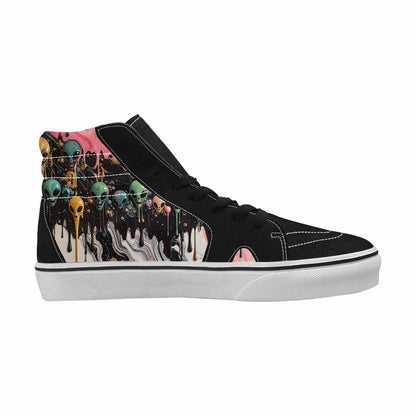 MEN'S Aliens  Marble Melting High Top Canvas Wallpaper Art Sneakers