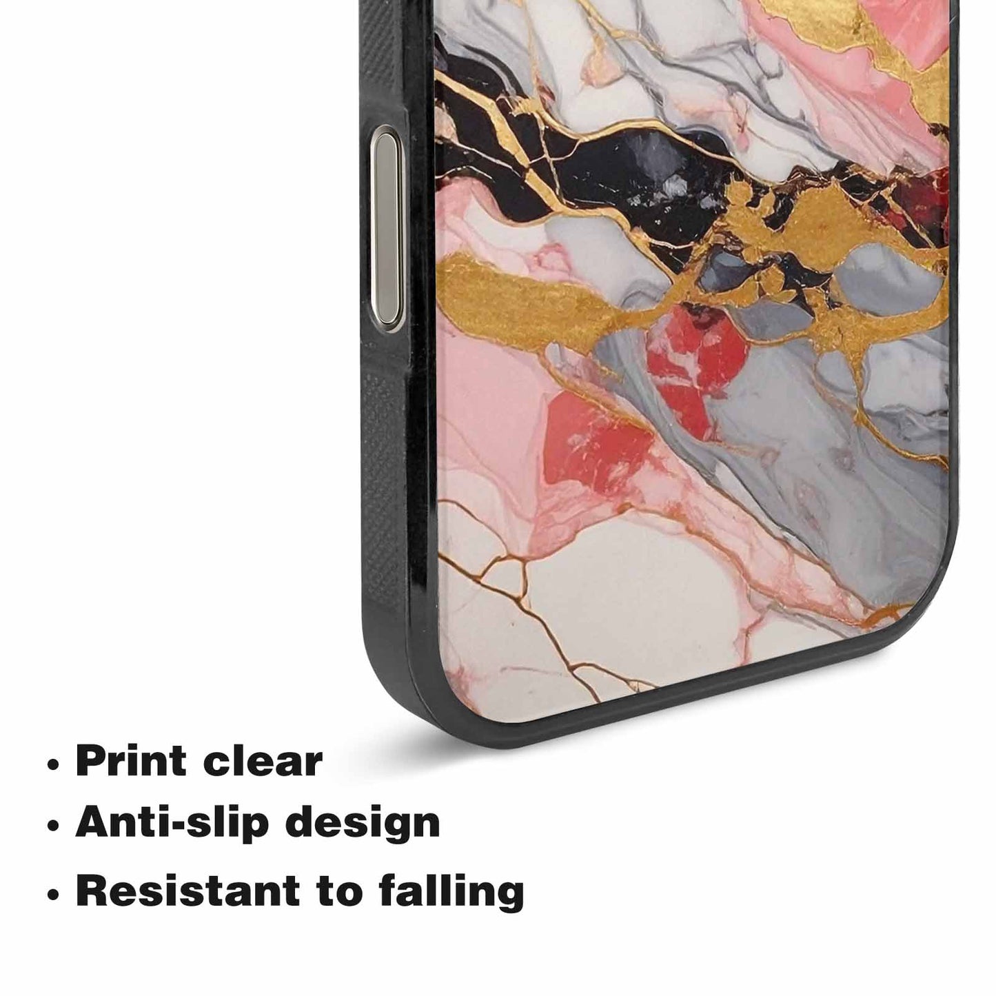 iPhone 16 Pro Max Case — Marble Vein Marble Veins Pattern Hundreds, Custom Printed Phone Case