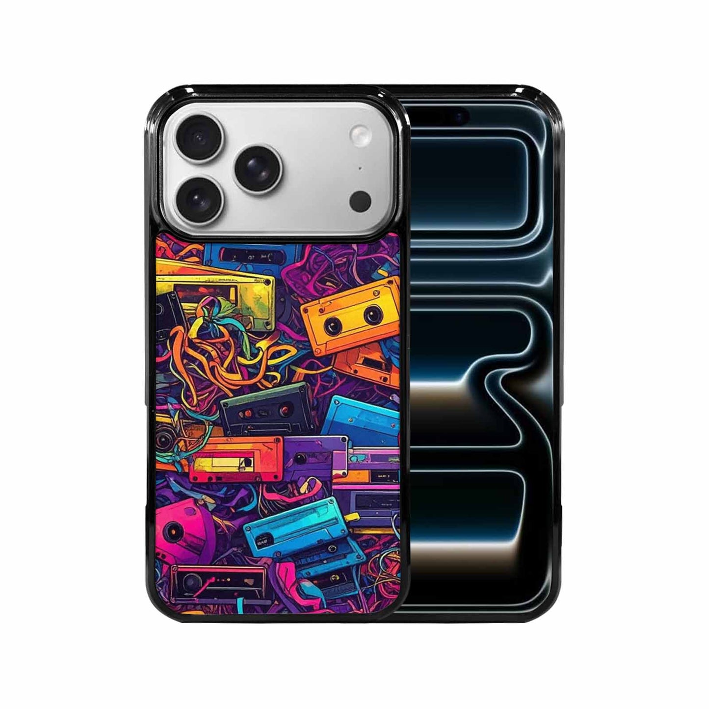 iPhone 17 Pro Max Case — Retro Cassette Tape Pattern Retro Vintage, Customized Protective Case