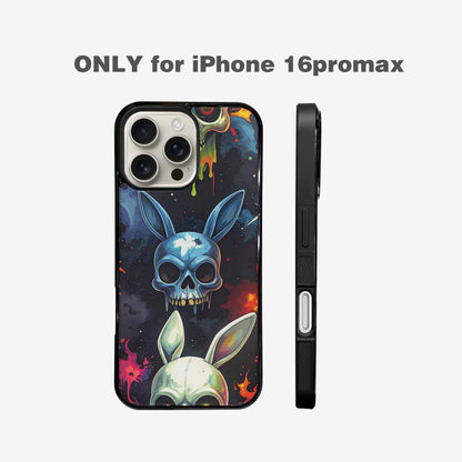 iPhone 16 Pro Max Case — Radioactive Ghost Bunny Skull Small Radioactive, Customized Protective Case