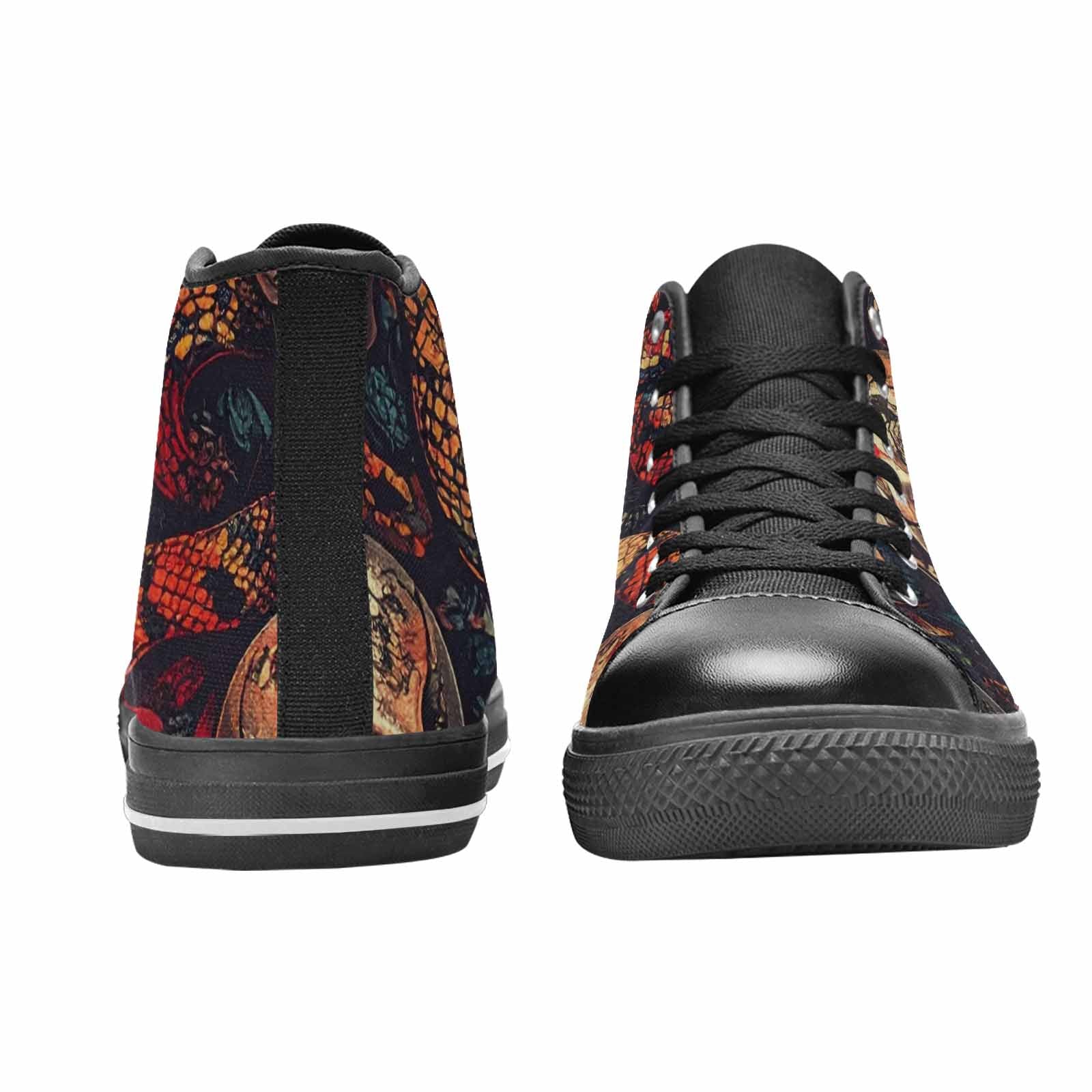 MEN'S Snake Skulls Print High Top Canvas Neon Fantasy Shoes