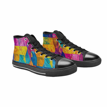 MEN'S Pansexual Flag Color High Top Canvas Aesthetic Custom Shoes