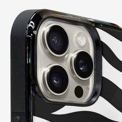iPhone 16 Pro Case — Zebra Print Black White, Custom Printed Phone Case