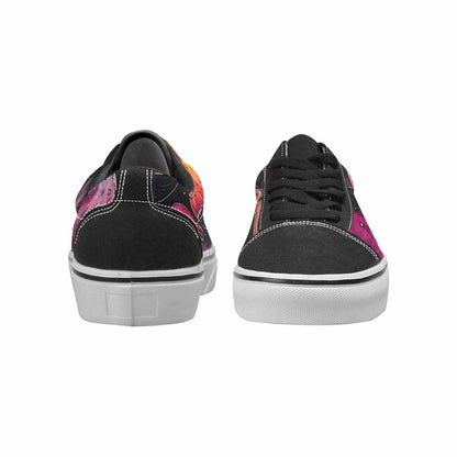WOMEN'S Rainbow Drip Mushrooms Lace-Up Canvas Kaleidoscope Custom Sneakers