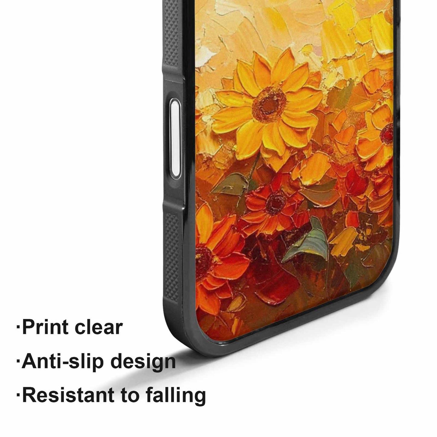 iPhone 17 Case — Impressionist Sunflower Brushstroke Pattern Floral, Custom Art Phone Cover