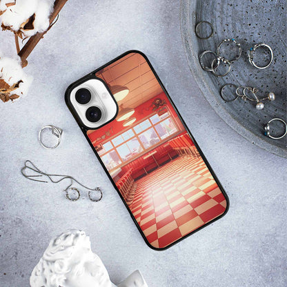 iPhone 16 Plus Case — 1950s Diner Cartoon Art Pattern, Custom Printed Phone Case