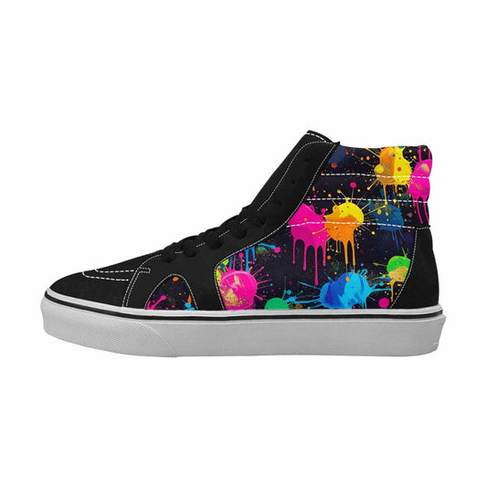 MEN'S Paint Splatter High Top Canvas Cottagecore Custom Shoes