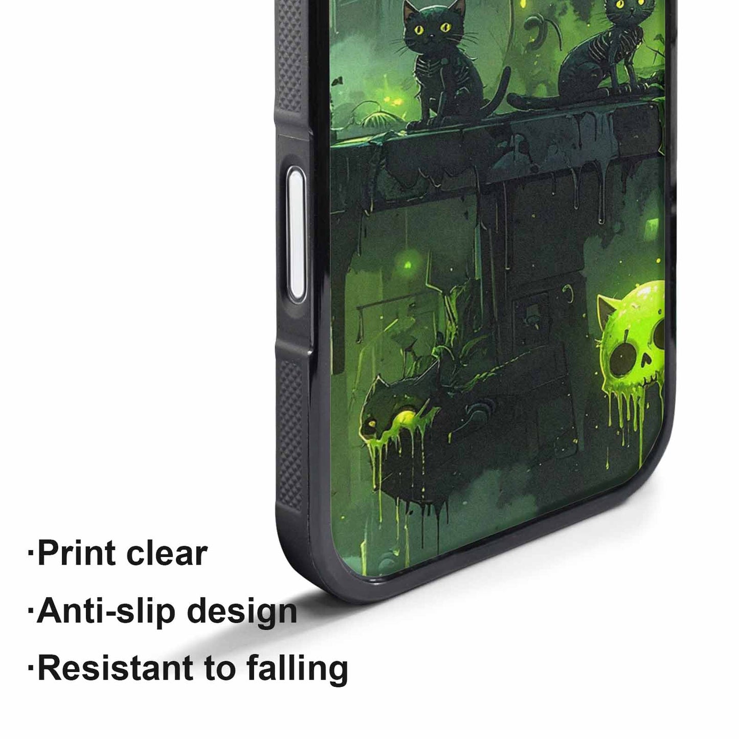 iPhone 17 Pro Max Case — Toxic Melting Skeleton Cats Original Art, Custom Art Phone Cover