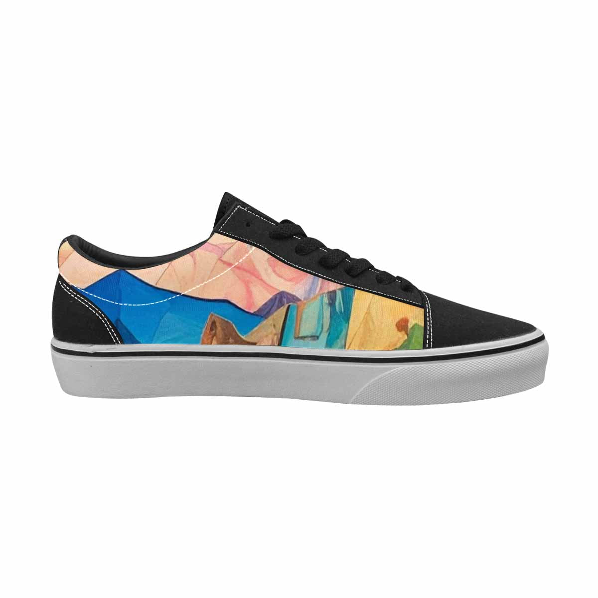 WOMEN'S Surreal Dream Fragment Lace-Up Canvas Melting Art Custom Sneakers