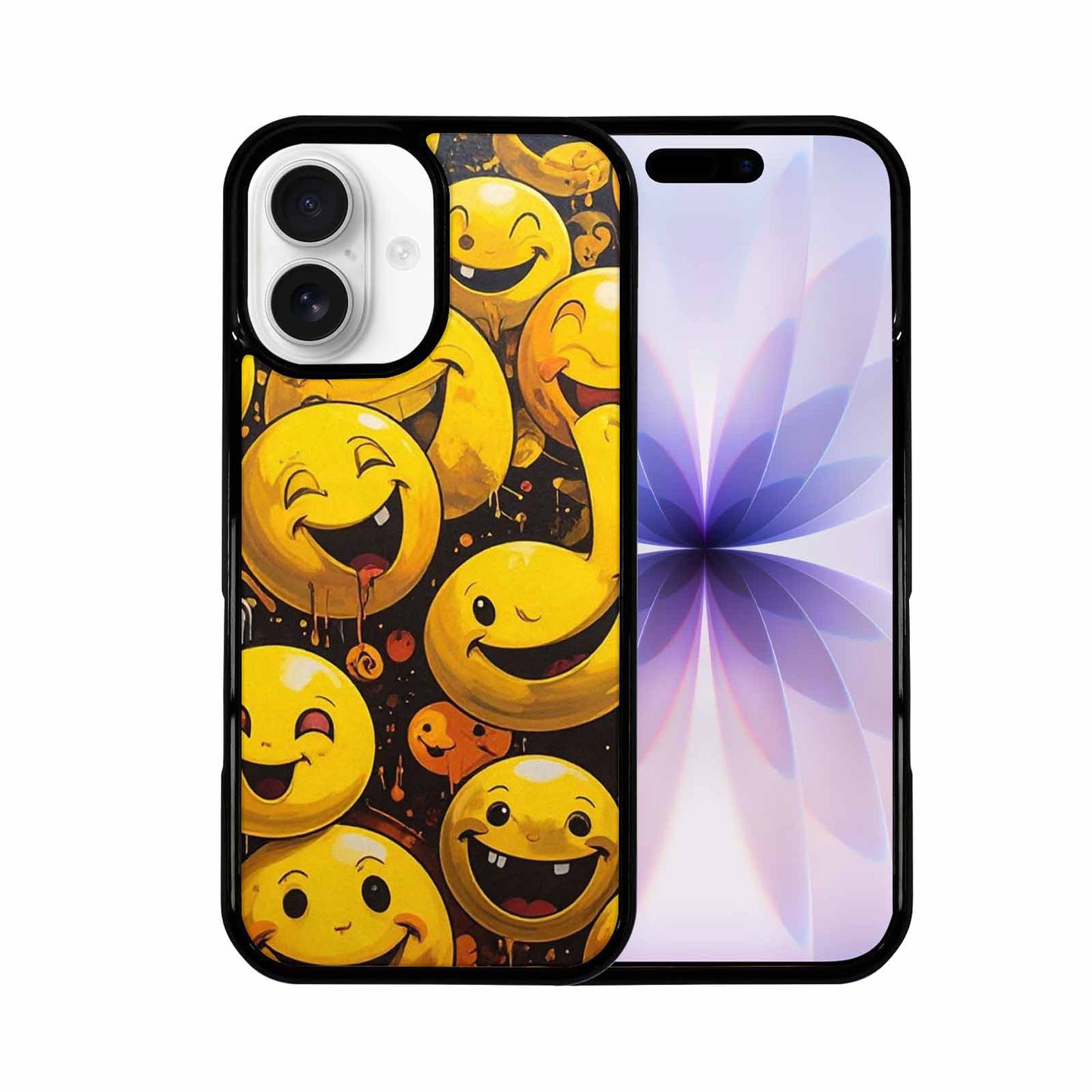 iPhone 17 Case — Melting Moon Smiley Yellow Original Art, Customized Protective Case